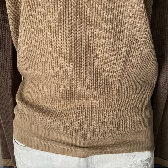 Vintage Kennington California Academia Vneck Knit Sweater Brown Tan Size Small - Picture 6 of 9